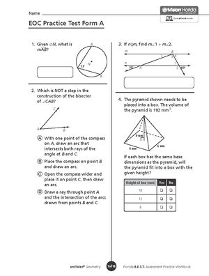 Geometry Practice Eoc Packet Answer Key Kindle Editon