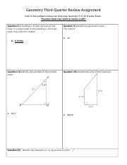 Geometry Quarter 3 Assessment Answer Key Epub