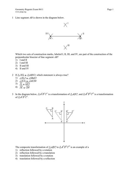 Geometry Regents Exam 0611 Answers Epub