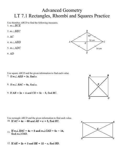 Geometry Rhombi And Squares Practice Answers Kindle Editon