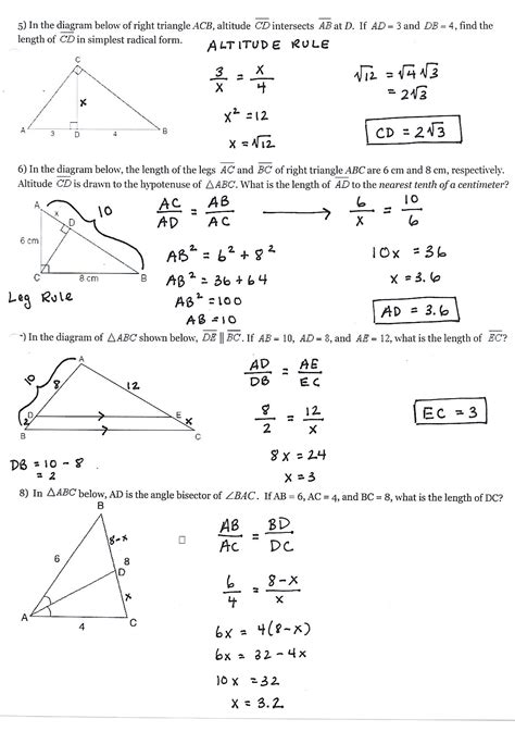 Geometry Similarity Cumulative Test Answers Doc