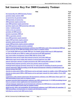 Geometry Sol 2009 Answers Reader