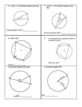 Geometry Sol Review Circles Packet Answers Reader