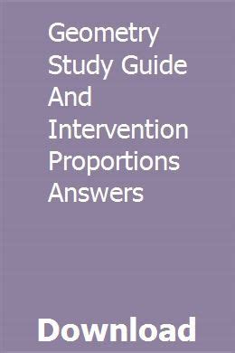 Geometry Study Guide And Intervention Proportions Answers PDF