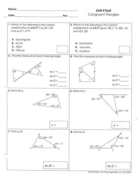 Geometry Test With Answers PDF