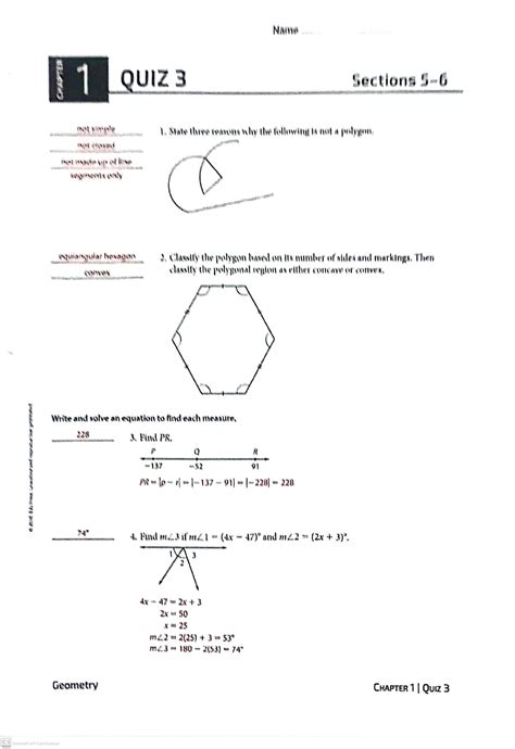 Geometry Tests With Answers Reader