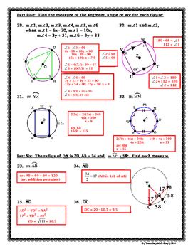 Geometry Unit 12 Circles Review Sheet Answers Epub