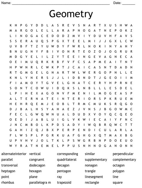 Geometry Word Search Answer Key Reader