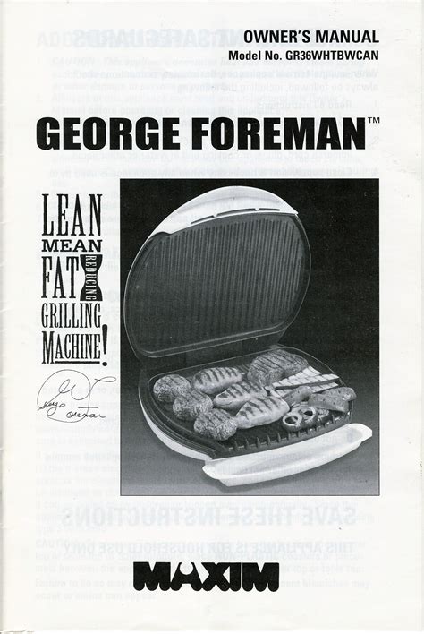 George Foreman Lean Mean Fat Grilling Machine Manual Ebook Reader