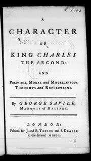 George Saville: A Literary and Political Colossus of the 17th Century