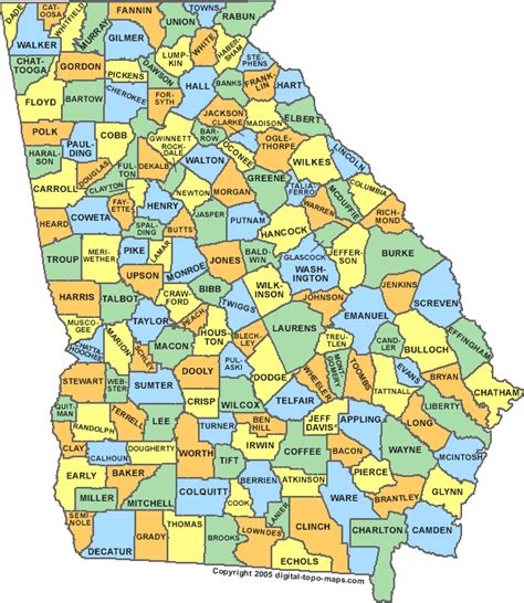 Georgia County Map: A Visual Gateway to Peach State's Counties