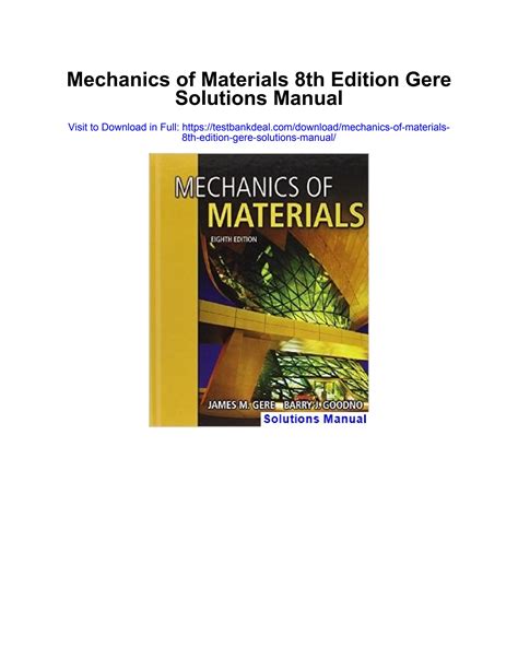 Gere Mechanics Of Materials Solutions Epub