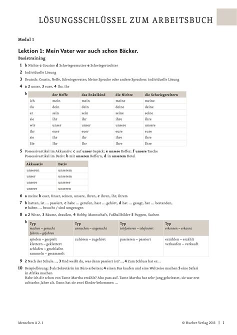 German Arbeitsbuch Answers Doc