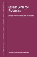 German Sentence Processing 1st Edition Epub