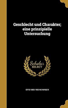 Geschlecht und Charakter Sex and Character German Edition Epub