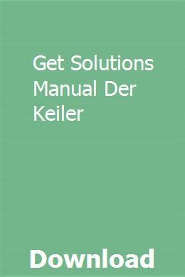 Get Instructors Solutions Manual Der Keiler Epub