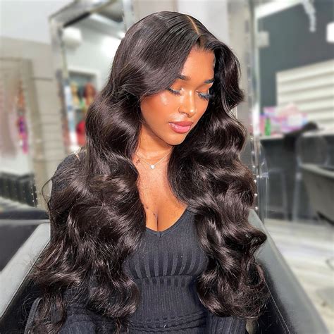 Get Ready to Turn Heads with 101 Graceful Black Wavy Long Glueless Lace Front Wigs!