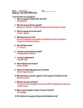 Gettysburg Movie Questions Answers Doc