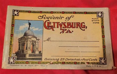 Gettysburg Pennsylvania 1937 Souvenir Detachable Postcard Album Reader