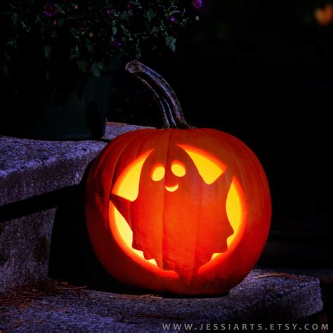 Ghost Pumpkin Carving Template