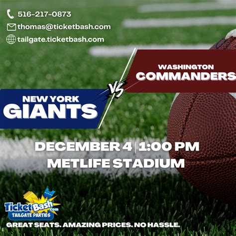 Giants vs Commanders Tickets: The Ultimate Showdown