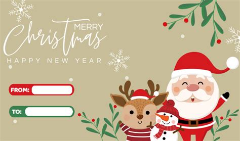 Gift Card Template For Christmas
