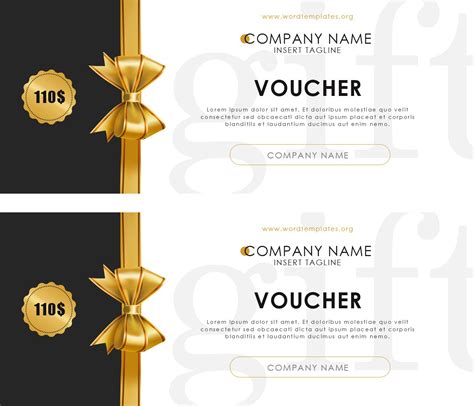 Gift Card Template Word