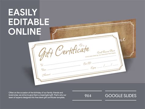 Gift Certificate Template For Google Docs