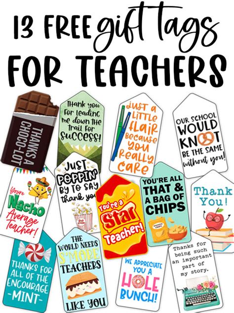 Gift Tags For Teachers Printable