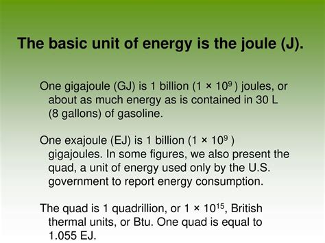 Gigajoule to Joule: Comprehending the Energy Scale