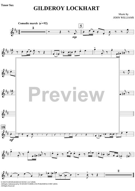 Gilderoy Lockhart Alto Saxophone PDF