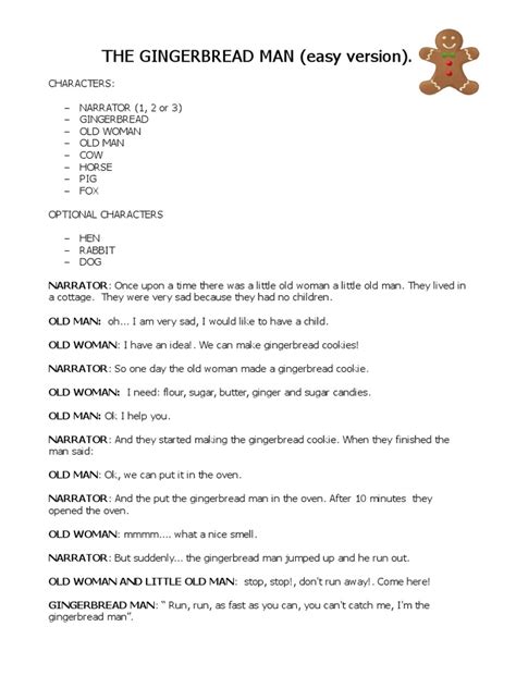 Gingerbread Lady Play Script Ebook Doc