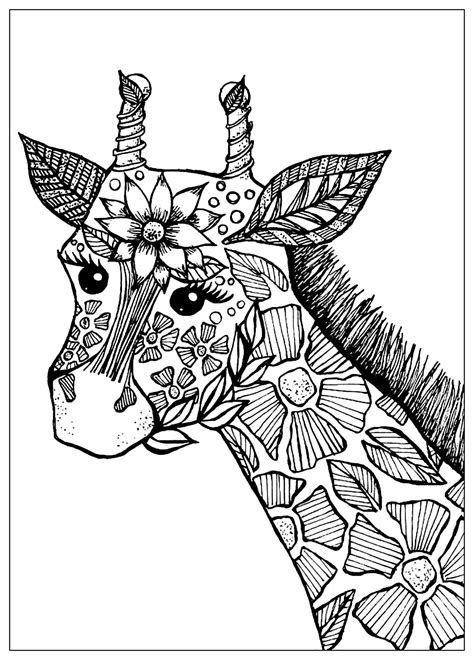 Giraffe Adults Coloring Books Giraffe Flower and Mandala Pattern for Relaxation and Mindfulness PDF