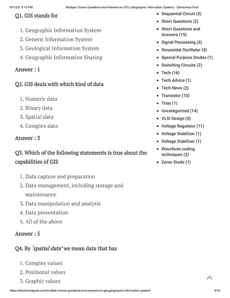 Gis Multiple Choice Question With Answers Doc
