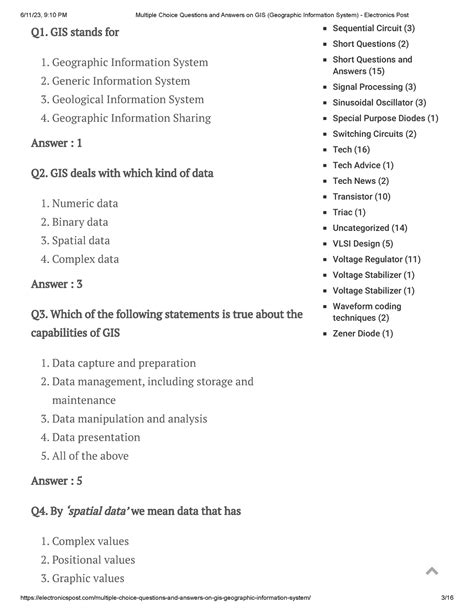 Gis Multiple Choice Question With Answers Doc