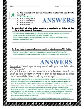 Giver Packet Answer Key Number The Stars Kindle Editon