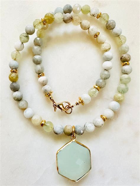 Giving Necklace: Aquamarine Courage, Balance, Peace