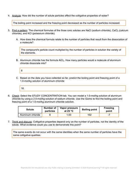 Gizmo Answers Colligative Properties Kindle Editon