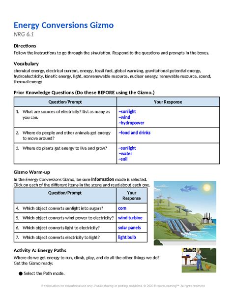 Gizmo Energy Conversions Answer Key Bing Kindle Editon