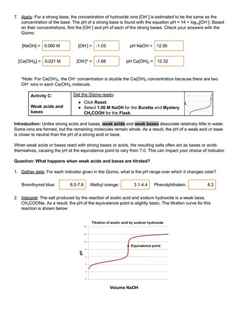 Gizmo Titration Answer Key Epub