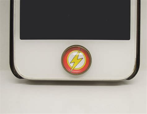 Glass Flashman Button Sticker Iphone Doc