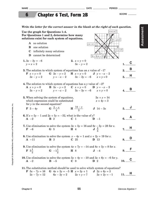 Glencoe Algebra 1 Answer Key Chapter 10 Reader