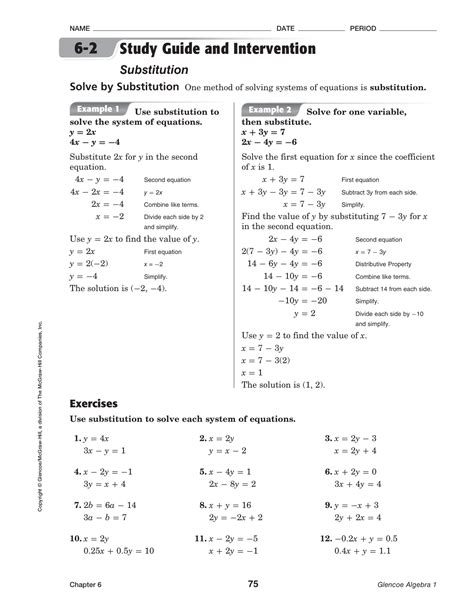 Glencoe Algebra 2 9 1 Study Guide Intervention Answers Kindle Editon