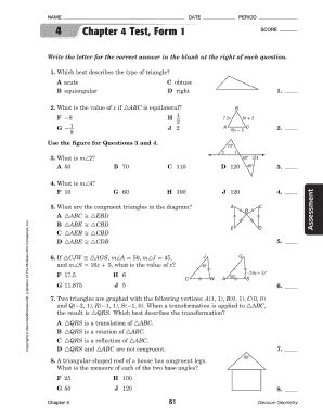 Glencoe Geometry Chapter 4 Test Form 1 Answers Reader