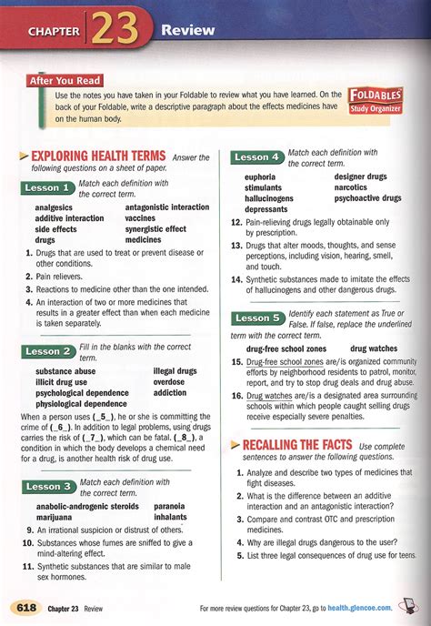 Glencoe Health Chapter 17 Test Answers PDF