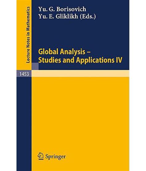 Global Analysis - Studies and Applications V 1st Edition Epub