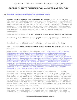 Global Climate Change Pogil Answer Key Kindle Editon