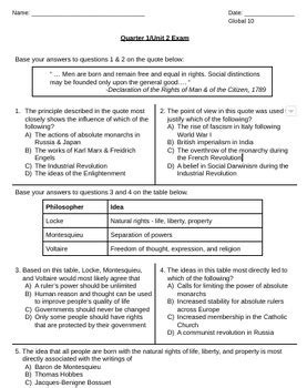 Global History Unit 2 Pretest Answers Epub