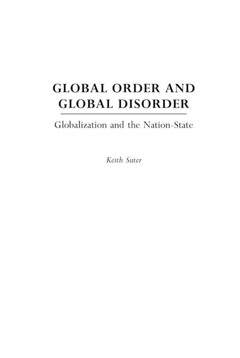 Global Order and Global Disorder Globalization and the Nation-State PDF