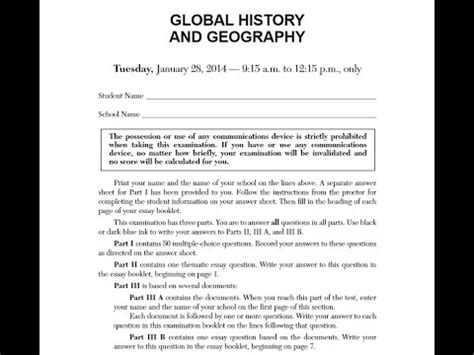 Global Regent January 2014 Answer Sheet Kindle Editon